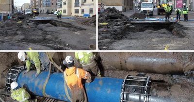 New pictures show aftermath of burst pipe after thousands of Glaswegians lose water