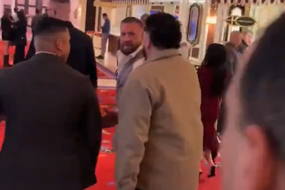 Video shows Conor McGregor spit in man’s face after Khabib chant