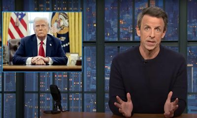 Seth Meyers on Trump: ‘Dismantling the government like he’s hacking away at a stolen Benz in a chop shop’