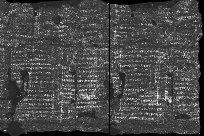 Badly burnt scroll digitally unwrapped to provide first look in 2,000 years