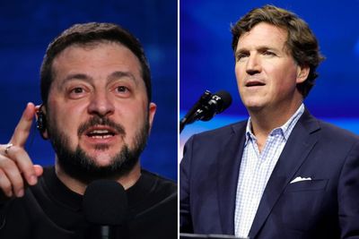 Ukraine Leader Zelensky Calls Tucker Carlson a 'Blogger,' Tells Him to 'Stop Licking Putin's Ass'