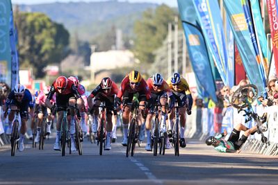 Car drives towards peloton leading to pile-up in French stage race