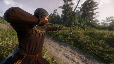 Kingdom Come: Deliverance 2 sees Skyrim's iconic guards and raises them a guy with an arrow in his head: "To the knee? That's nothing. You could go dancing the next day with a scratch like that"