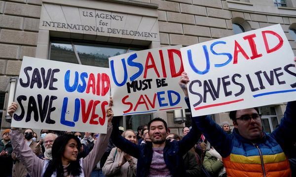 US politics live: Trump administration sued by largest government workers’ union over dismantling of USAid