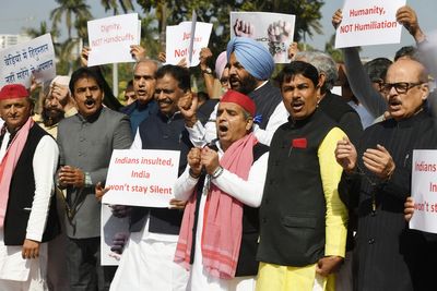 Indian opposition leaders protest ‘shocking’ mistreatment of deportees by US