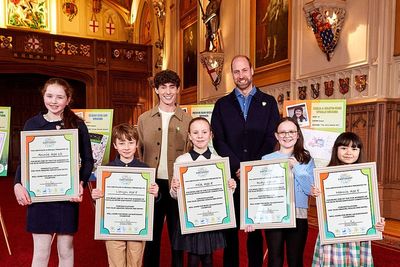 Prince of Wales tells Blue Peter Earthshot winners: ‘Here’s one I made earlier’