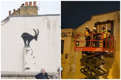 Banksy's goat artwork removed from London building