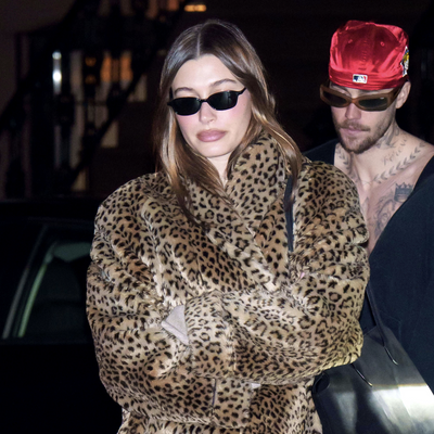 Hailey Bieber Wears the Unofficial Print of Fashion Week—Leopard—for Date Night With Justin