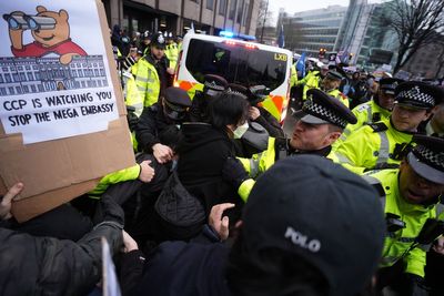 Protesters against proposed Chinese ‘mega-embassy’ in London clash with police