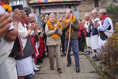 Edward and Sophie receive warm welcome from Nepali village on last day of tour