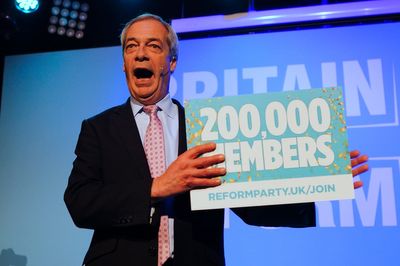 Reform UK membership tops 200,000 as Farage sets goal to ‘overtake’ Labour