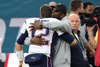 Tom Brady and Bill Belichick welcome Randy Moss back to work