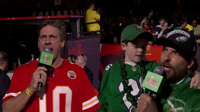 Jon Hamm, Bradley Cooper Had Fired-Up Introductions for Chiefs, Eagles at Super Bowl