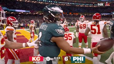 Jalen Hurts Let Eagles Tight End Spike the Ball After QB's Super Bowl Touchdown