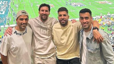 Inter Miami's Lionel Messi, Jordi Alba, Luis Suarez and Sergio Busquets Attend Super Bowl LIX