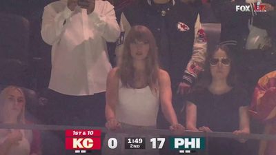 Taylor Swift’s Stunned Look During Chiefs’ Ugly First Half vs. Eagles Led to Jokes