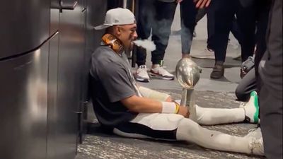 Jalen Hurts Created His Own Iconic Photo With the Super Bowl Trophy