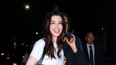 Anne Hathaway reveals the chicest way to wear this year's biggest denim trend - barrel leg jeans