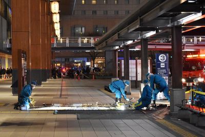 Bleeding man arrested after attacking Kyoto train station staff with knife