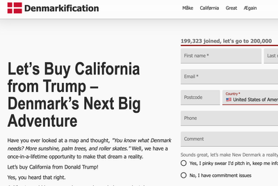 Danish petition supporting plan to buy California ‘reaches 200,000 signatures’