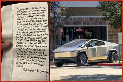 Cybertruck Owner Who Illegally Parked in Handicap Spot Left Threatening Note on Car After Driver 'Glared at Him': I Will 'Bust Your Head Open'