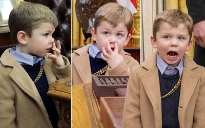 Elon Musk's nose-picking son steals show at surprise White House press conference