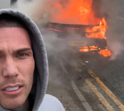 Love Island star's $200k supercar 'explodes in his face' as fans share their horror