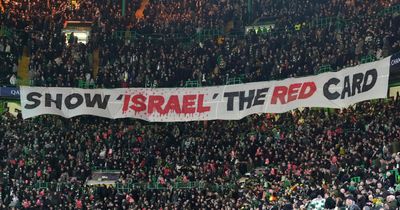 Green Brigade lead huge 'Show Israel the Red Card' protest at Celtic vs Bayern Munich