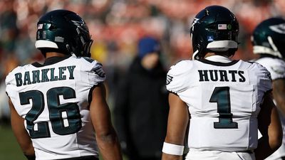 Cameras Caught Jalen Hurts's Special Message to Saquon Barkley During Super Bowl Win