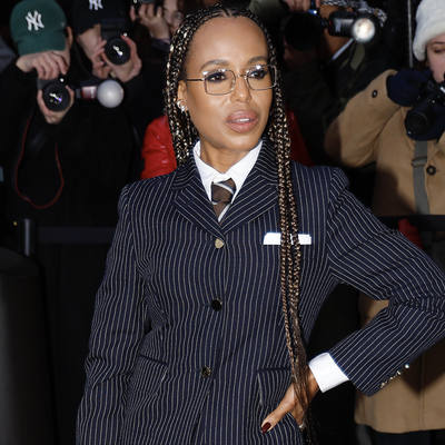 Kerry Washington Leads the Thom Browne "Office Sirens" With a Pinstripe Suit and $3,600 Bag