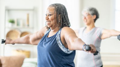 You only need two light dumbbells and 15 minutes to strengthen your core, arms and shoulders