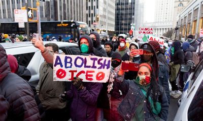 ‘Melt Ice’: protesters in New York rally against Trump’s anti-immigrant policies