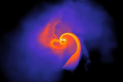 Black holes spin in captivating embrace in stunning new simulation imagery