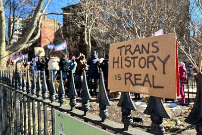Hundreds protest Stonewall trans erasure