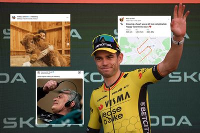 Tweets of the week: Wout van Aert's Valentine's stunt, Tadej Pogačar scares his rivals, and Lorena Wiebes makes winning look easy