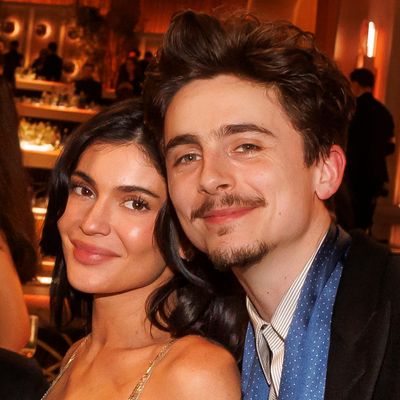 Kylie Jenner Out-Dresses Her Oscar-Nominated Valentine in a Backless Black Sequin Gown