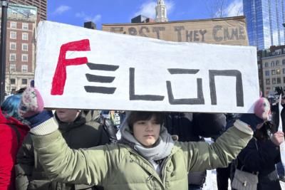 Protesters Brave Cold To Oppose Trump Policies