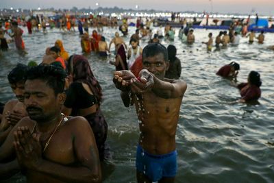 High levels of faecal bacteria found in river Ganges as millions take Kumbh dip