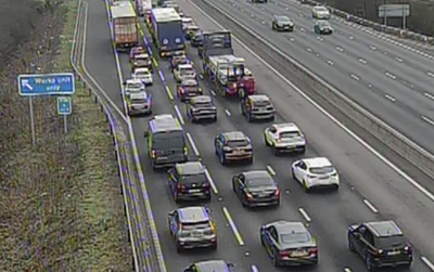 Travel chaos after crash closes motorway by Gatwick airport