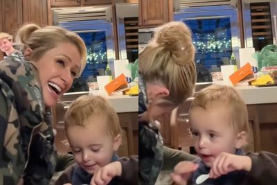 Paris Hilton’s two-year-old son won’t stop swearing in candid video