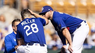 Dodgers Pitcher Bobby Miller Walks Off Field After Taking 106 MPH Line Drive Off Head