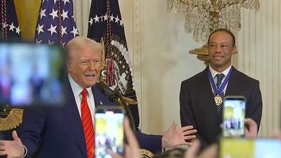 Tiger Woods Joins US President Donald Trump For Black History Month Reception At White House