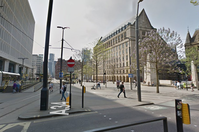 Police hunt van driver after girl, 3, dies in tram crash in Manchester city centre