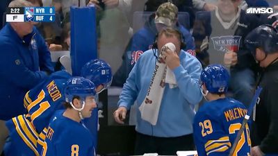 Sabres Broadcaster Has NSFW Reaction After Hockey Puck Hits Him in Face Yet Again