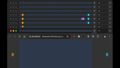 Pong can now be played across 240 browser tabs — faviconic leverages tab favicons