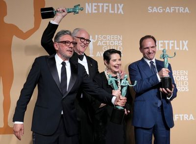 'Conclave' cast celebrates with Timothée Chalamet and Ariana Grande after big SAG Awards win