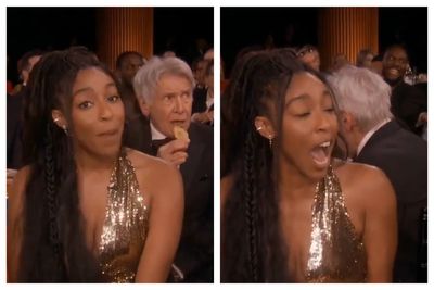 Harrison Ford gets shouted at by co-star Jessica Williams for interrupting her SAG Awards speech