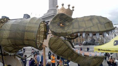 Anti-monarchy protesters to bring huge T-rex puppet to Westminster Abbey