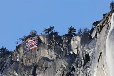 Group claims responsibility for hanging upside-down Stars and Stripes off of El Capitan in Yosemite