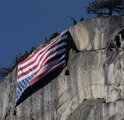 Protestors Display Upside-Down American Flag in California National Park After DOGE Firings Target Park Services